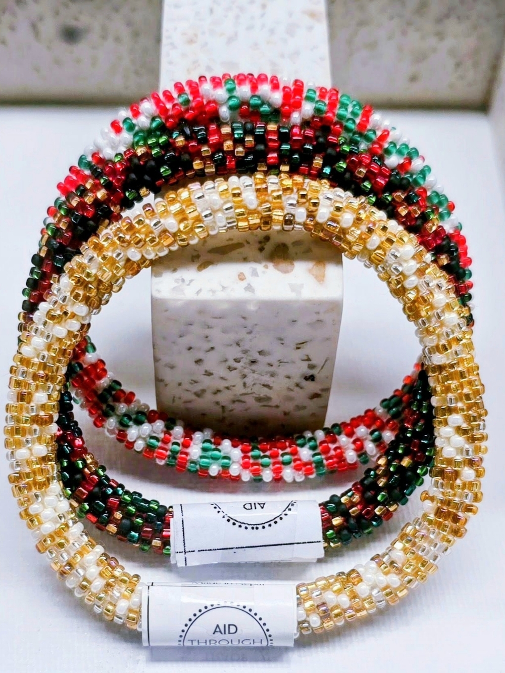 CHRISTMAS -Original Roll-On Christmas Bracelets, Set of 3 bracelets, 7" round,#8